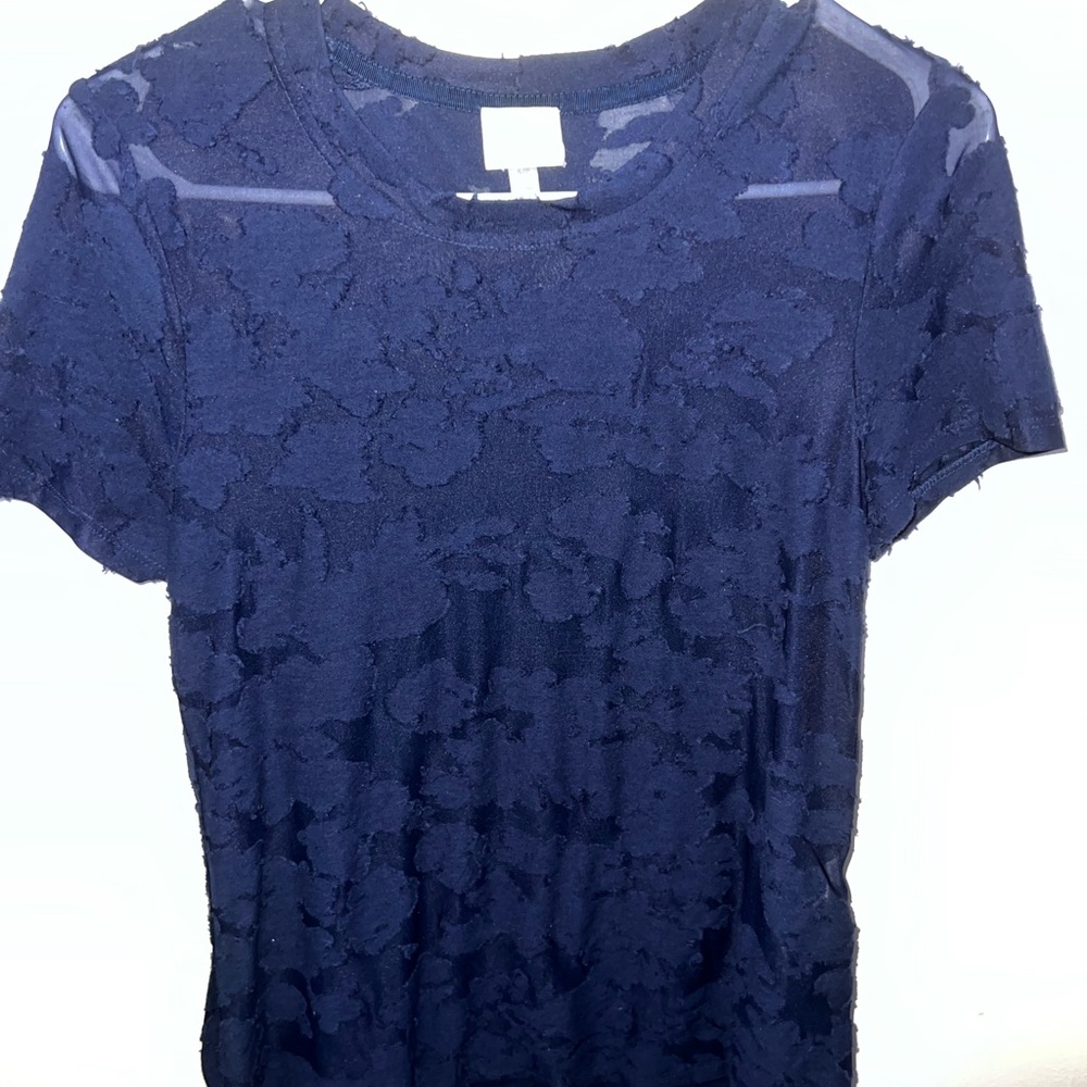 Blue top with mesh
